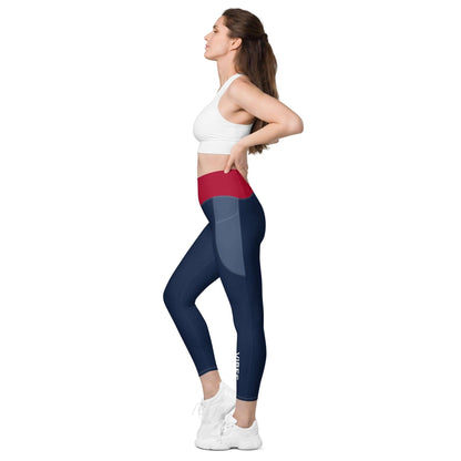 VIBES Leggings mit Taschen (Blau/Rot) - Time Of Vibes