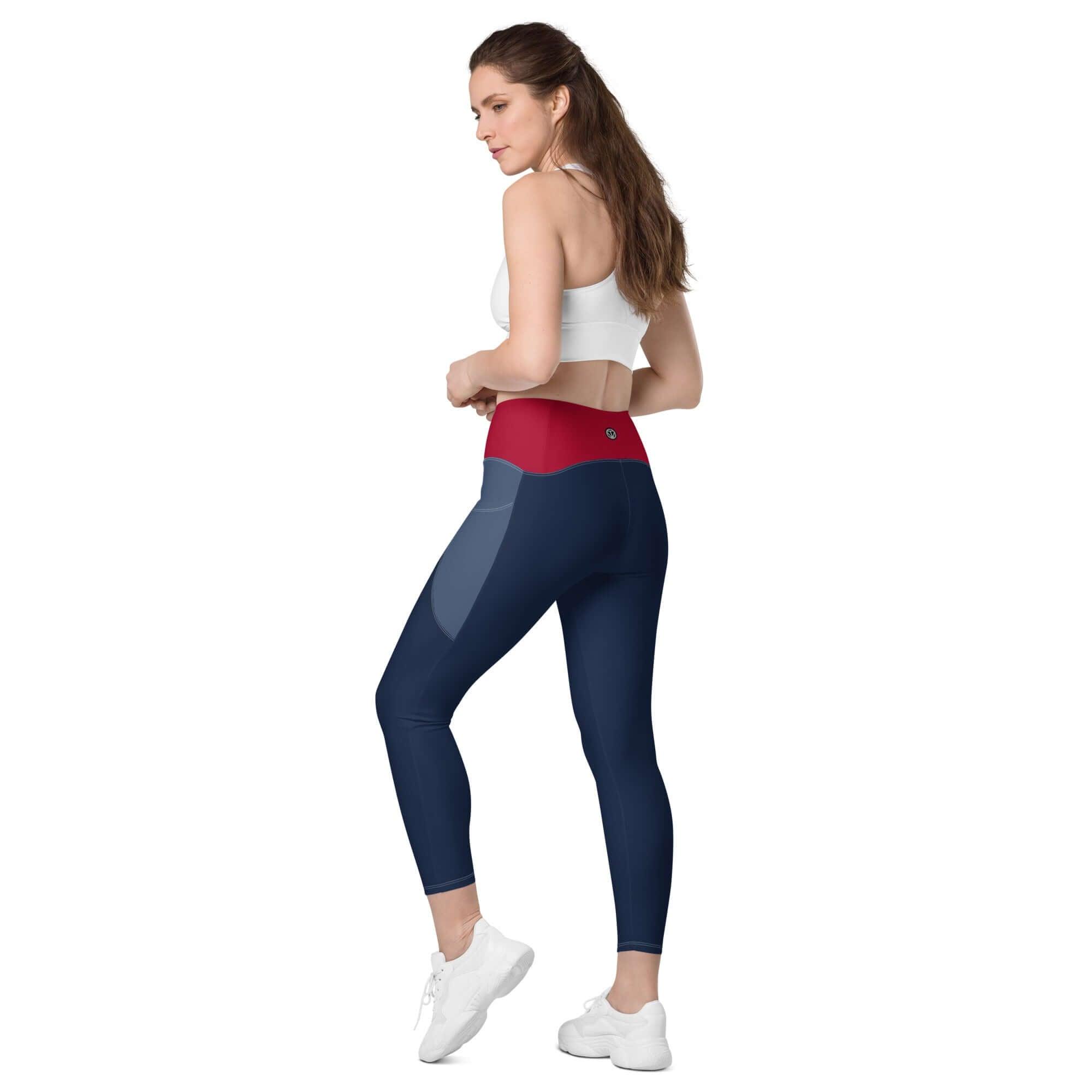 TOV Leggins mit Taschen (Blau/Rot) - Time Of Vibes