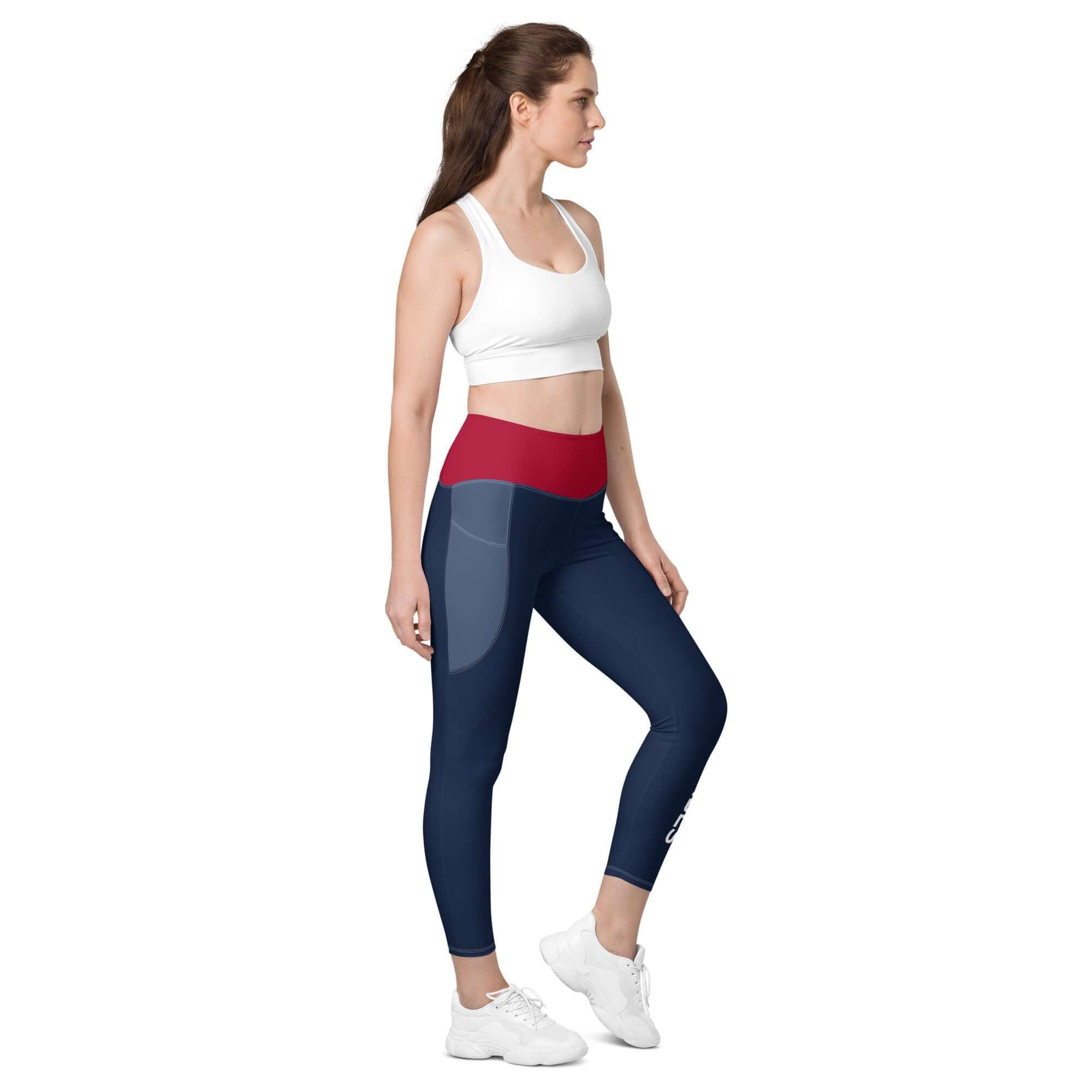 VIBES Leggings mit Taschen (Blau/Rot) - Time Of Vibes