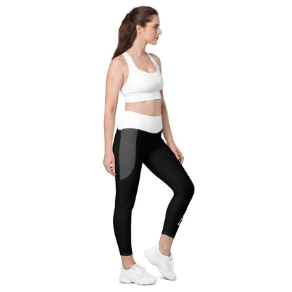 VIBES Leggings mit Taschen (Schwarz/Weiß) - Time Of Vibes