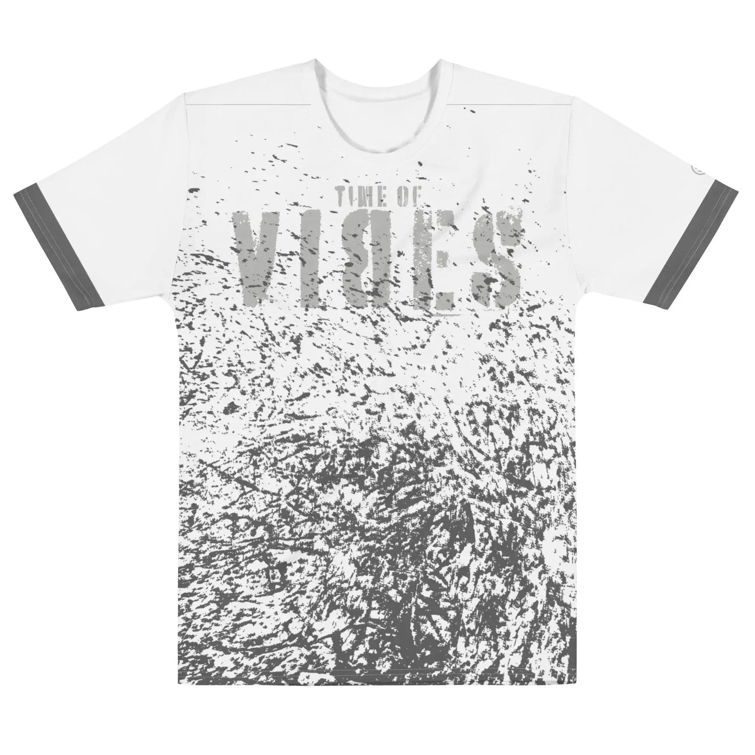 White Herren-T-Shirt mit schwarzem abstraktem Muster und &