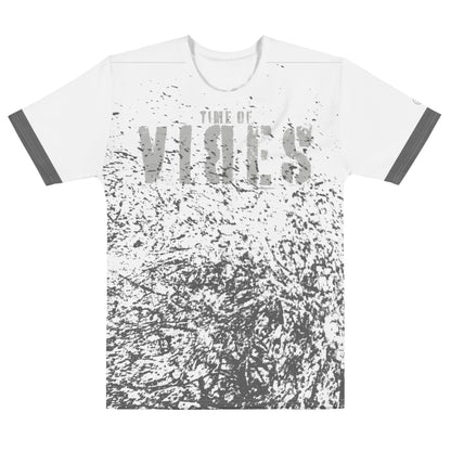 White Herren-T-Shirt mit schwarzem abstraktem Muster und &