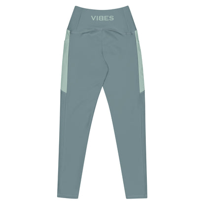 TOV Leggins mit Taschen (Graublau/Türkis) - Time Of Vibes