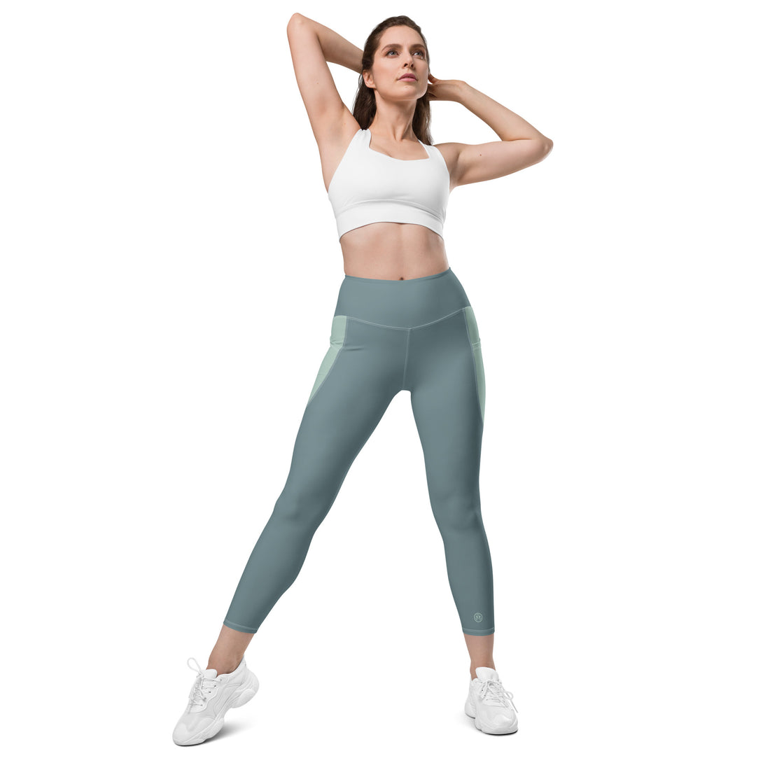 TOV Leggins mit Taschen (Graublau/Türkis) - Time Of Vibes