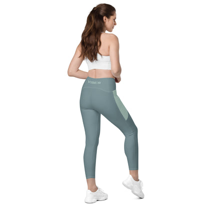TOV Leggins mit Taschen (Graublau/Türkis) - Time Of Vibes