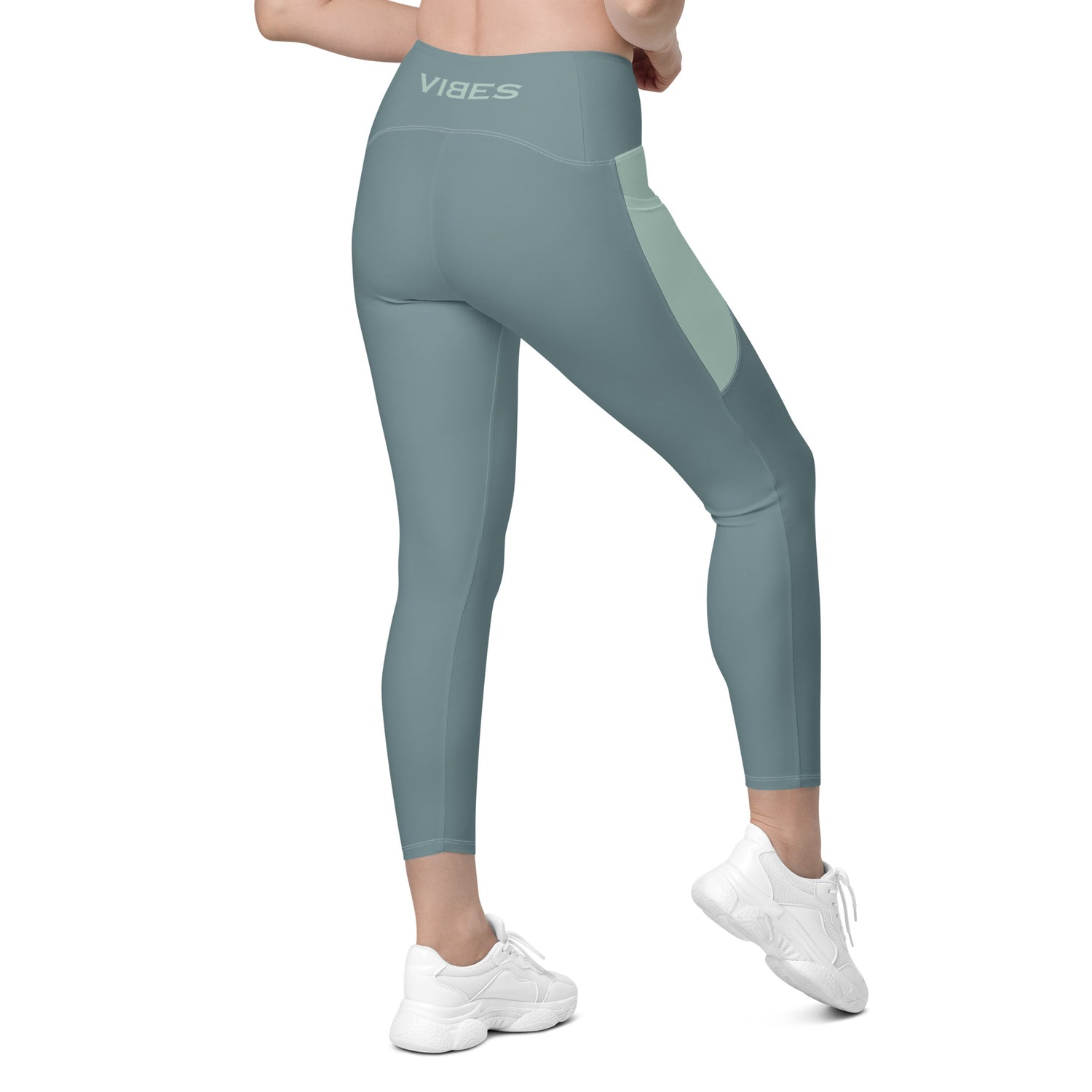 TOV Leggins mit Taschen (Graublau/Türkis) - Time Of Vibes