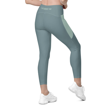 TOV Leggins mit Taschen (Graublau/Türkis) - Time Of Vibes