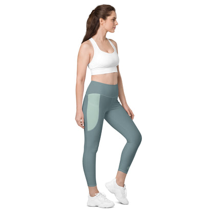 TOV Leggins mit Taschen (Graublau/Türkis) - Time Of Vibes
