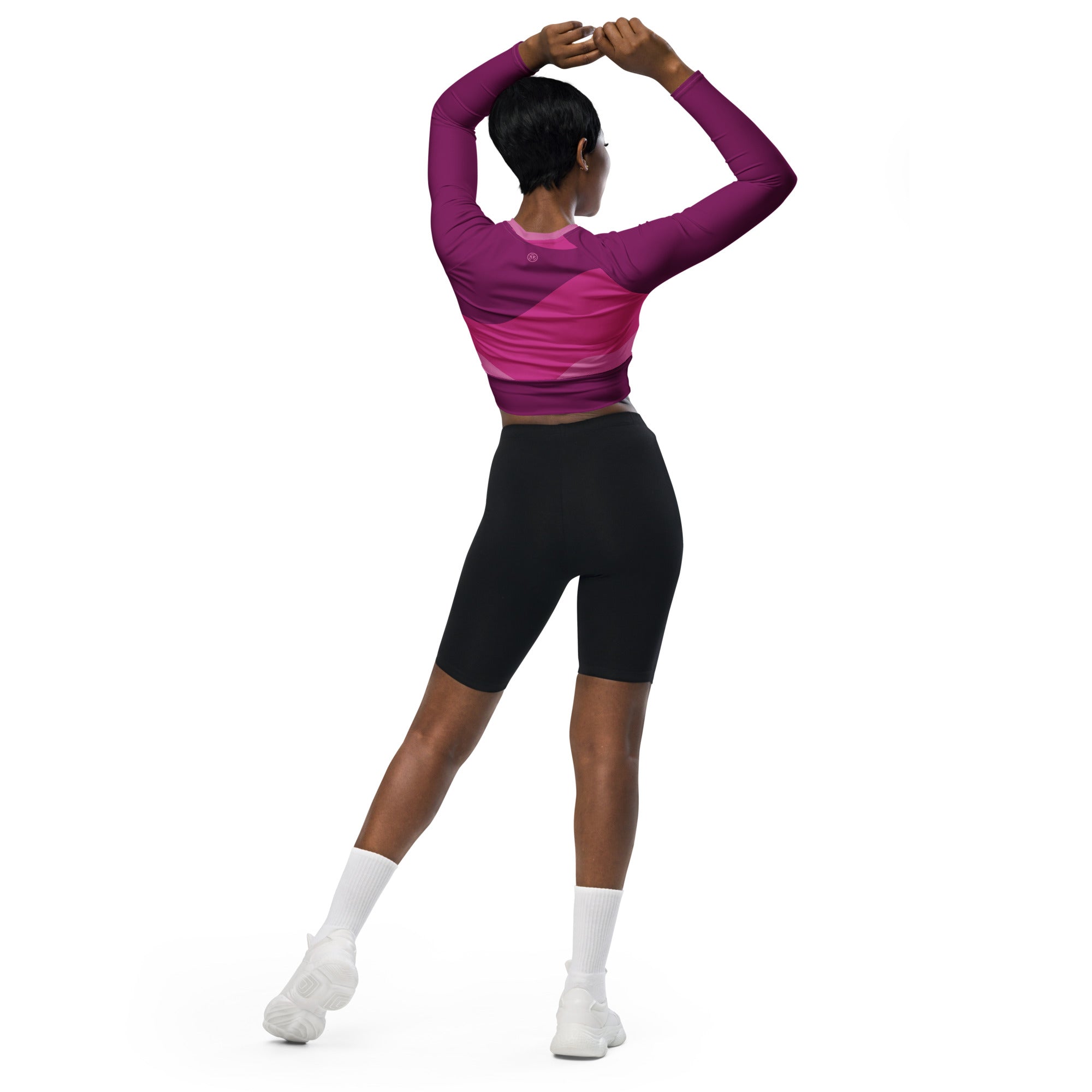 TOV Langarm Crop-Top | ABSTRAKT (Pink) - Time Of Vibes
