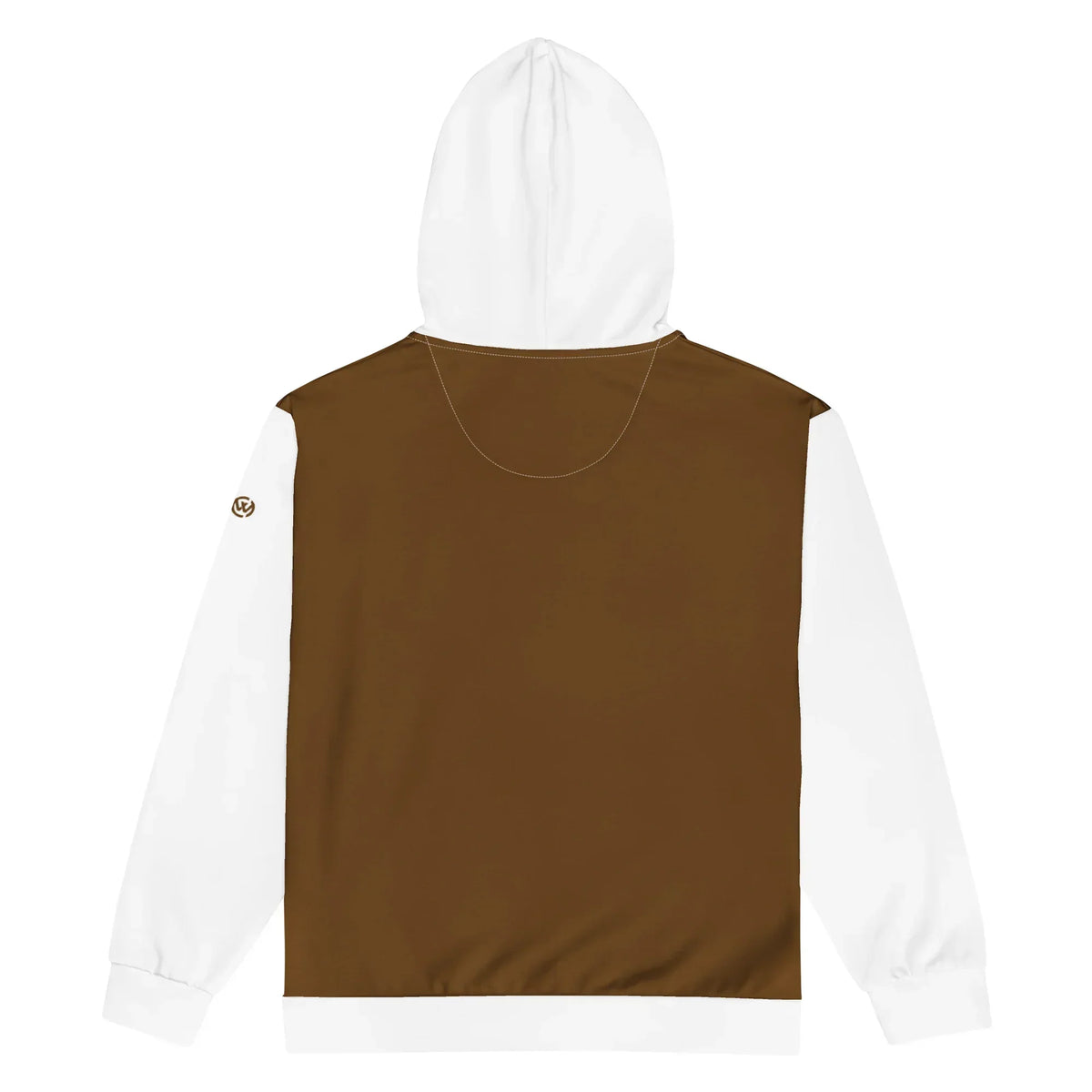 Rückseite des CREWILD Zip-Hoodies in Braun und Weiß für Unisex