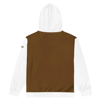 Rückseite des CREWILD Zip-Hoodies in Braun und Weiß für Unisex