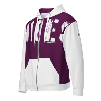 Personalisierbarer Kapuzenpullover in Lila und Weiß mit Grafikprint