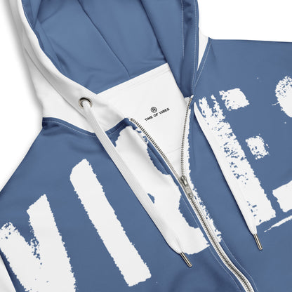 TOV Zip-Hoodie | VIBES II (Mittelblau/Weiß) * Unisex - Time Of Vibes