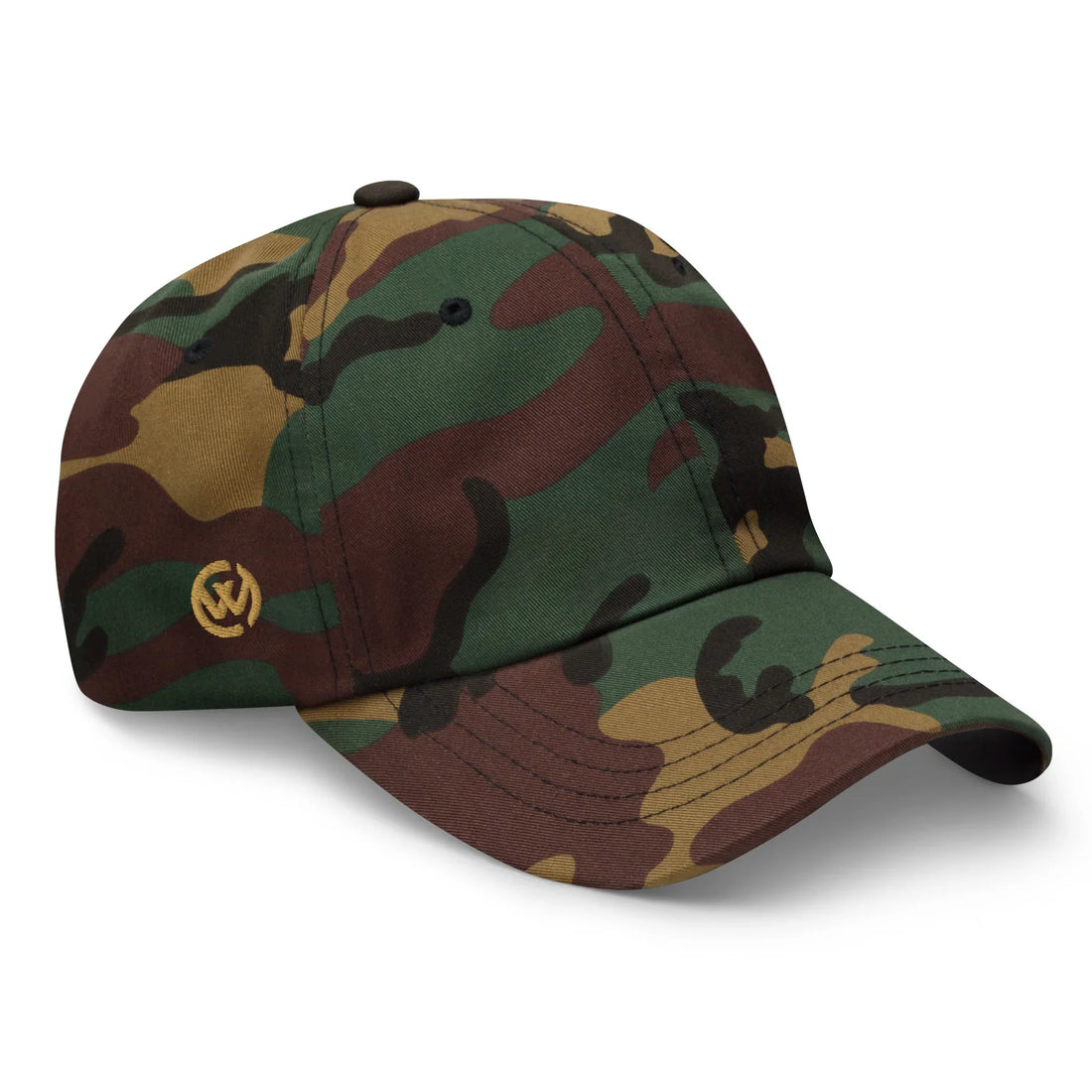 CREWILD Baseball Cap in Camouflage-Design mit goldenem Logo-Stick