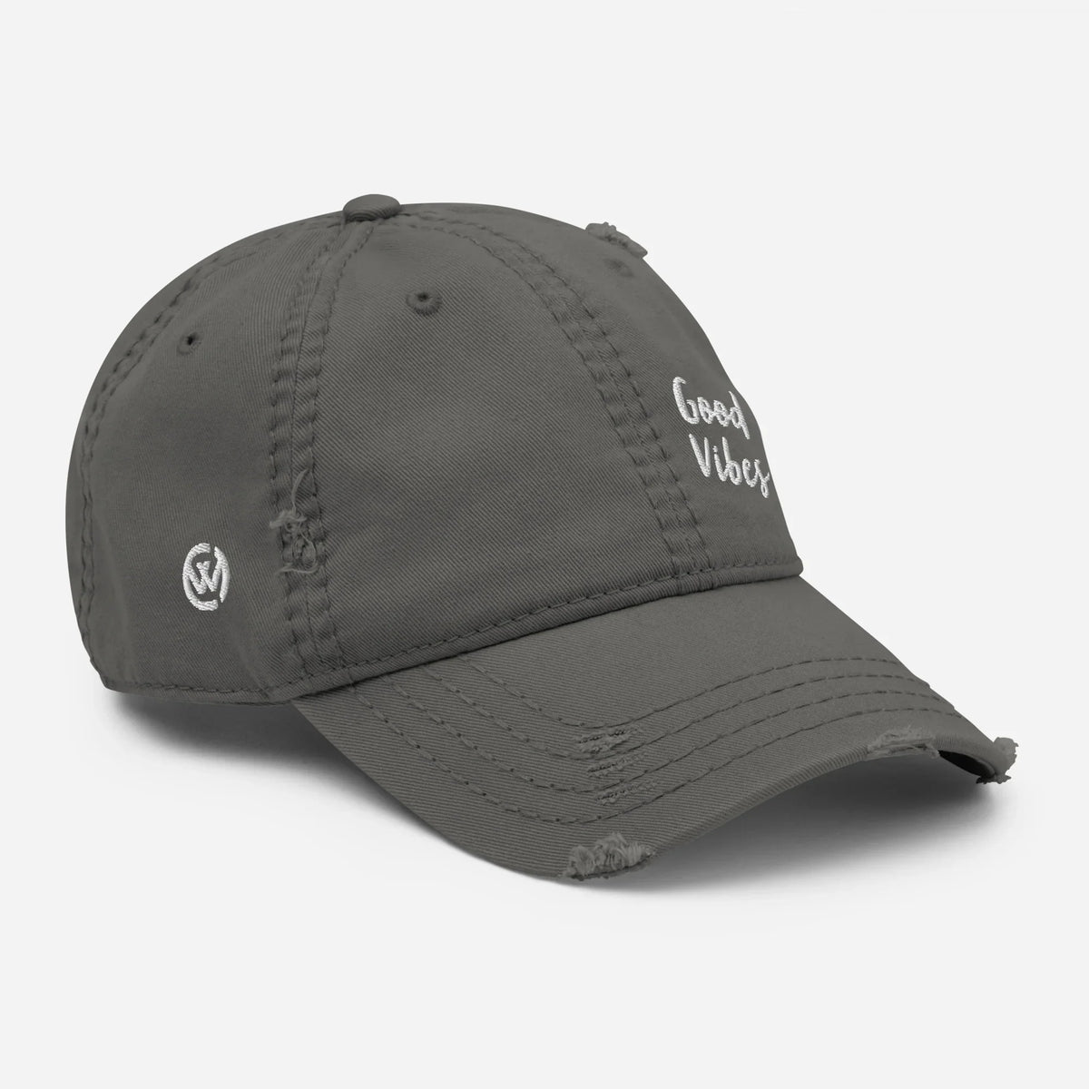 Graue CREWILD Baseball Cap im Used-Look mit weißem &