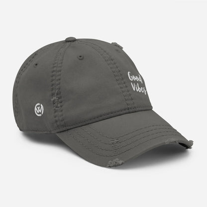 Graue CREWILD Baseball Cap im Used-Look mit weißem &