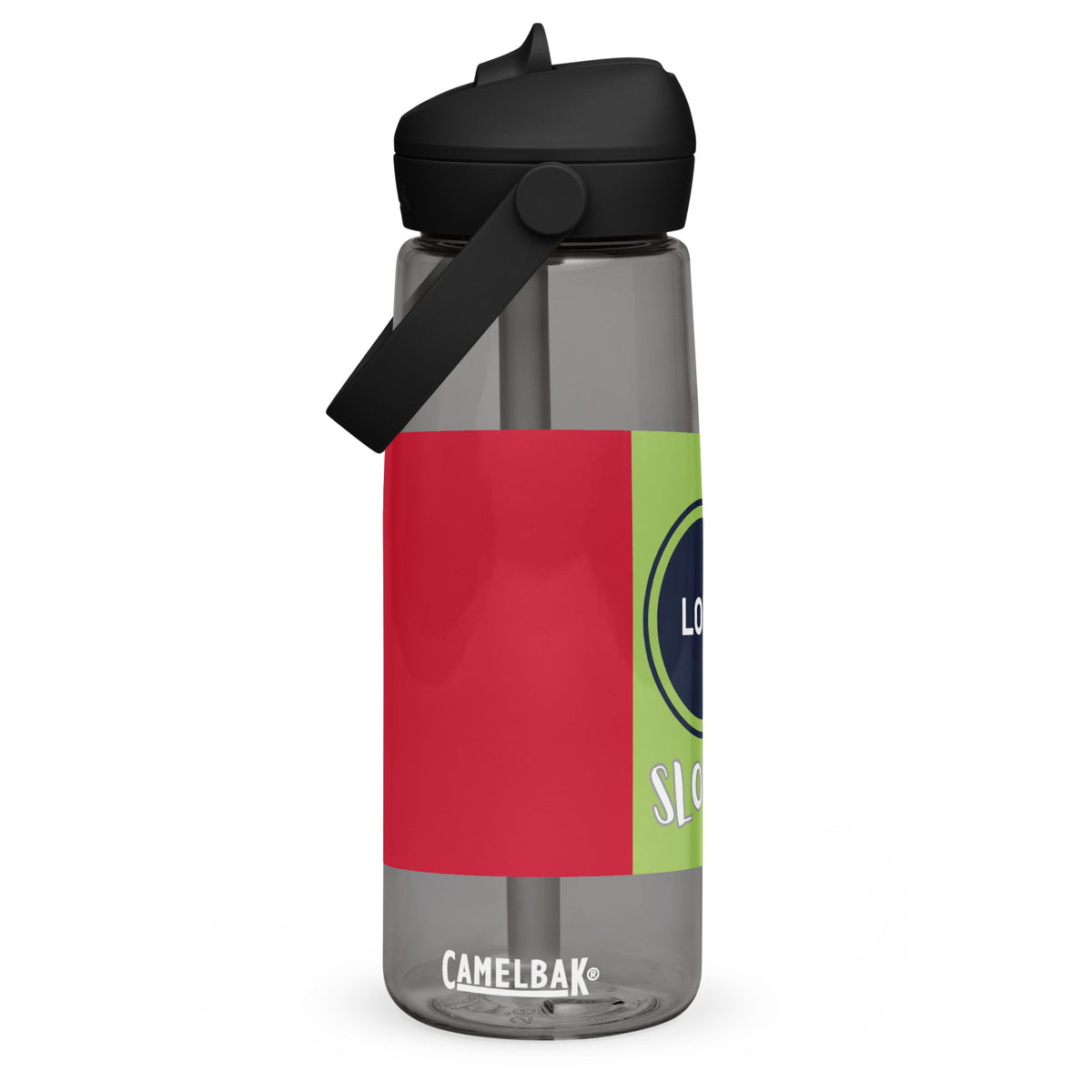 Personalisierbare CREWILD Trinkflasche mit umklappbarem Trinkhalm und farbigem Design