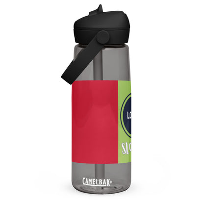 Personalisierbare CREWILD Trinkflasche mit umklappbarem Trinkhalm und farbigem Design