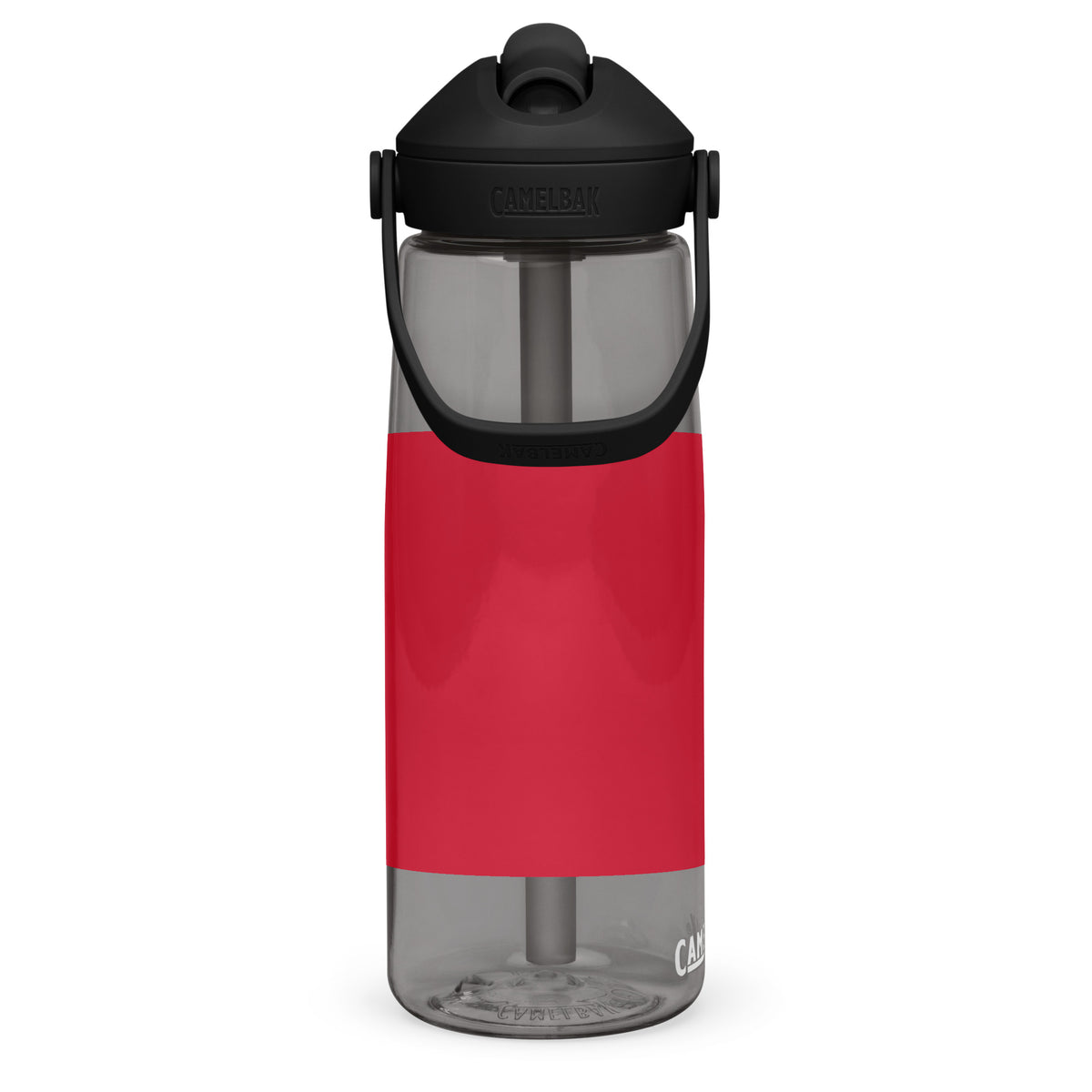 Personalisierbare CREWILD Trinkflasche mit umklappbarem Trinkhalm und rotem Druckbereich
