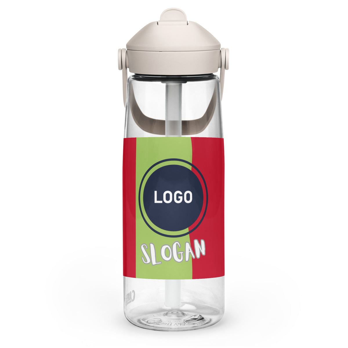 Personalisierbare CREWILD Trinkflasche mit umklappbarem Trinkhalm und individuellem Logo-Design