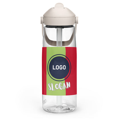 Personalisierbare CREWILD Trinkflasche mit umklappbarem Trinkhalm und individuellem Logo-Design