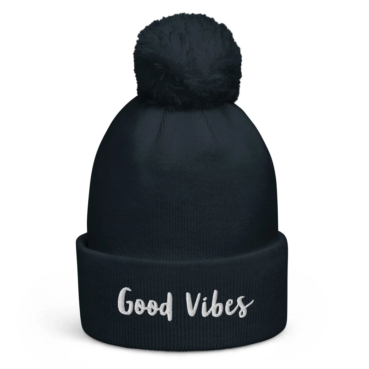 Dunkelblaue CREWILD Bommel-Beanie mit weißem &
