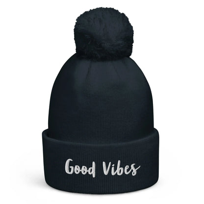 Dunkelblaue CREWILD Bommel-Beanie mit weißem &