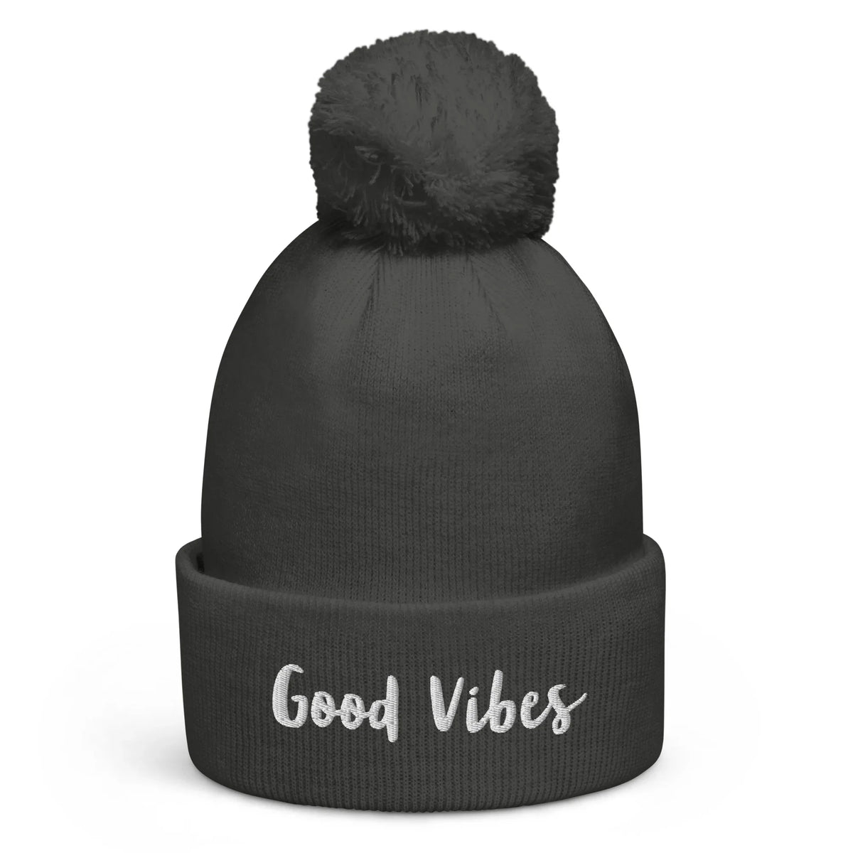 Schwarze CREWILD Bommel-Beanie mit weißem &
