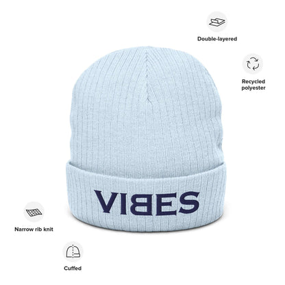 VIBES Beanie - Strickmütze Unisex (Blau/Blau) - Time Of Vibes