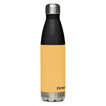 Individuell bedruckbare Edelstahl-Trinkflasche von CREWILD in Schwarz und Gelb