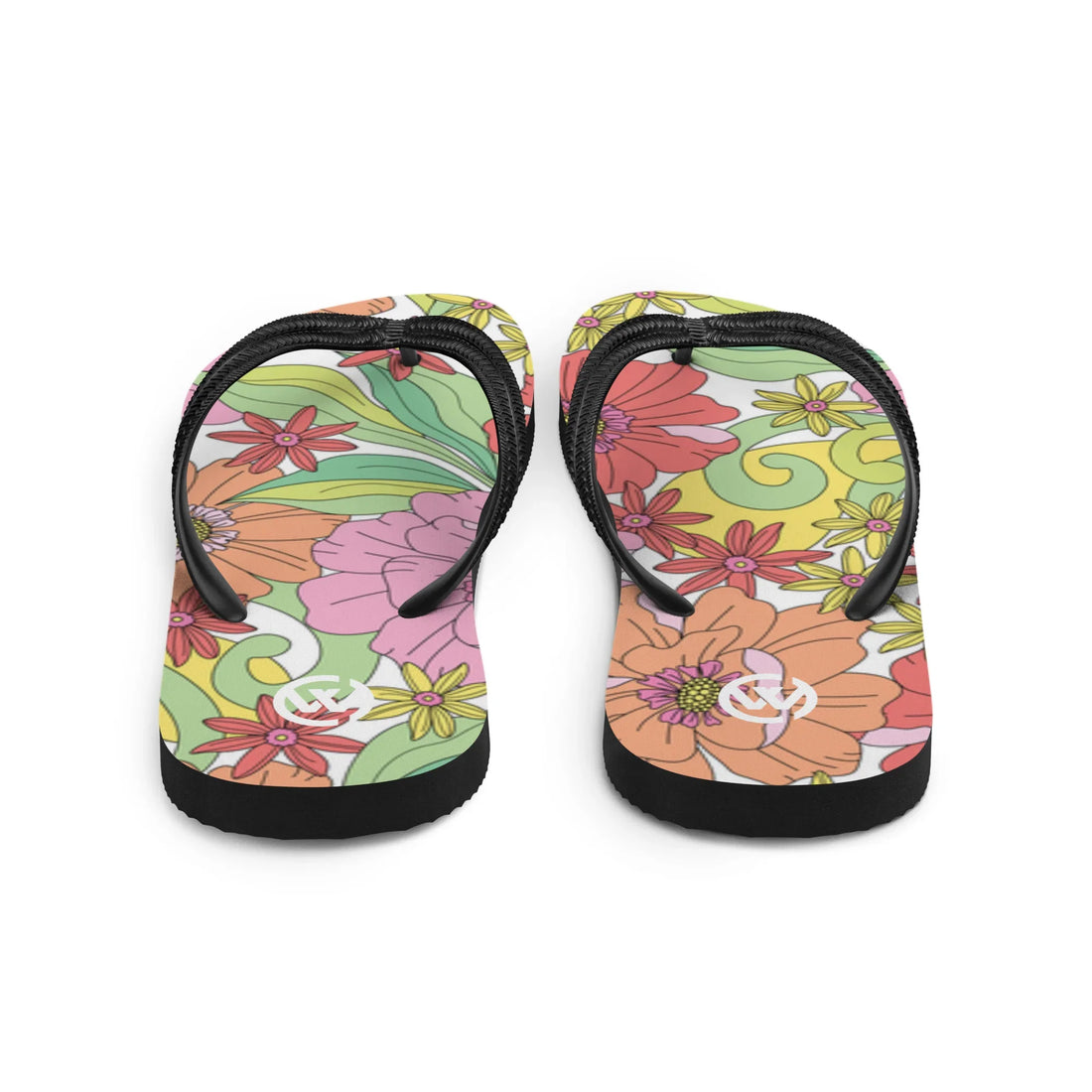 CREWILD Flip-Flops mit buntem, floralem Blumenmuster in Pastellfarben