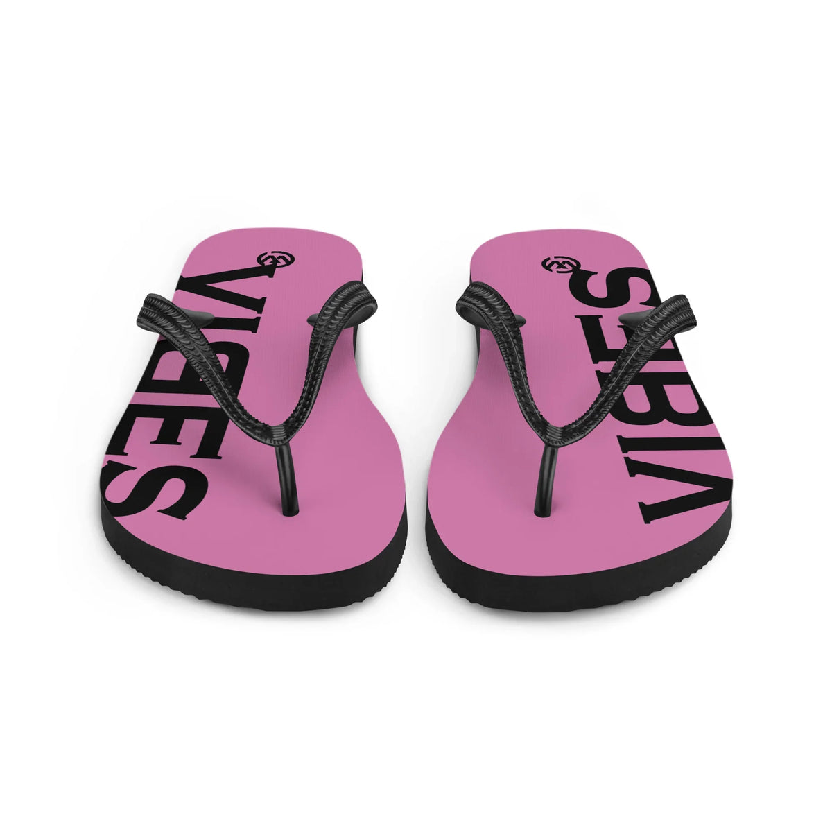 CREWILD Flip-Flops in Pink und Schwarz mit schwarzem VIBES-Schriftzug