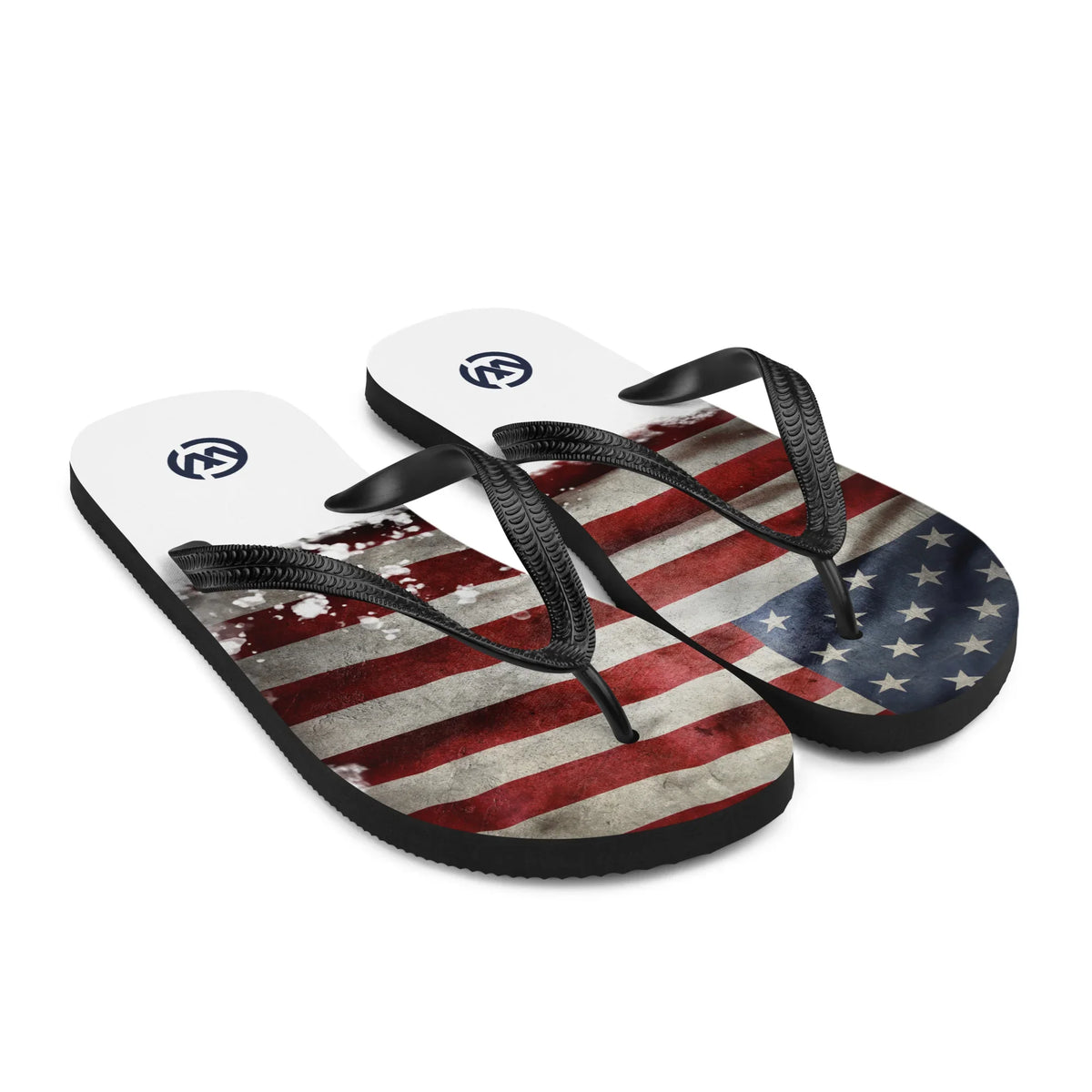 CREWILD Flip-Flops mit Vintage-USA-Flagge-Design in Rot, Weiß und Blau
