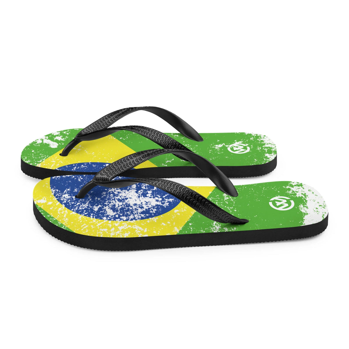 CREWILD Flip-Flops im Vintage-Look mit dem Design der brasilianischen Flagge