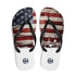 CREWILD Flip-Flops mit US-Flagge Design im Vintage-Look auf weißem Hintergrund