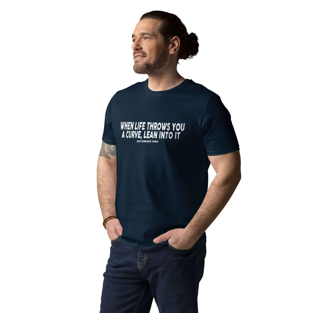 VIBES Bio-Baumwoll T-Shirt Herren | CURVE (Dunkelblau) - Time Of Vibes