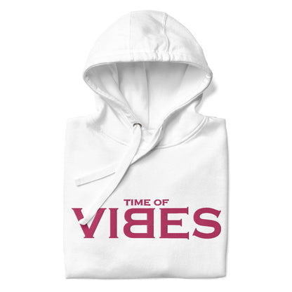 Weißer Unisex Hoodie mit rotem Aufdruck &