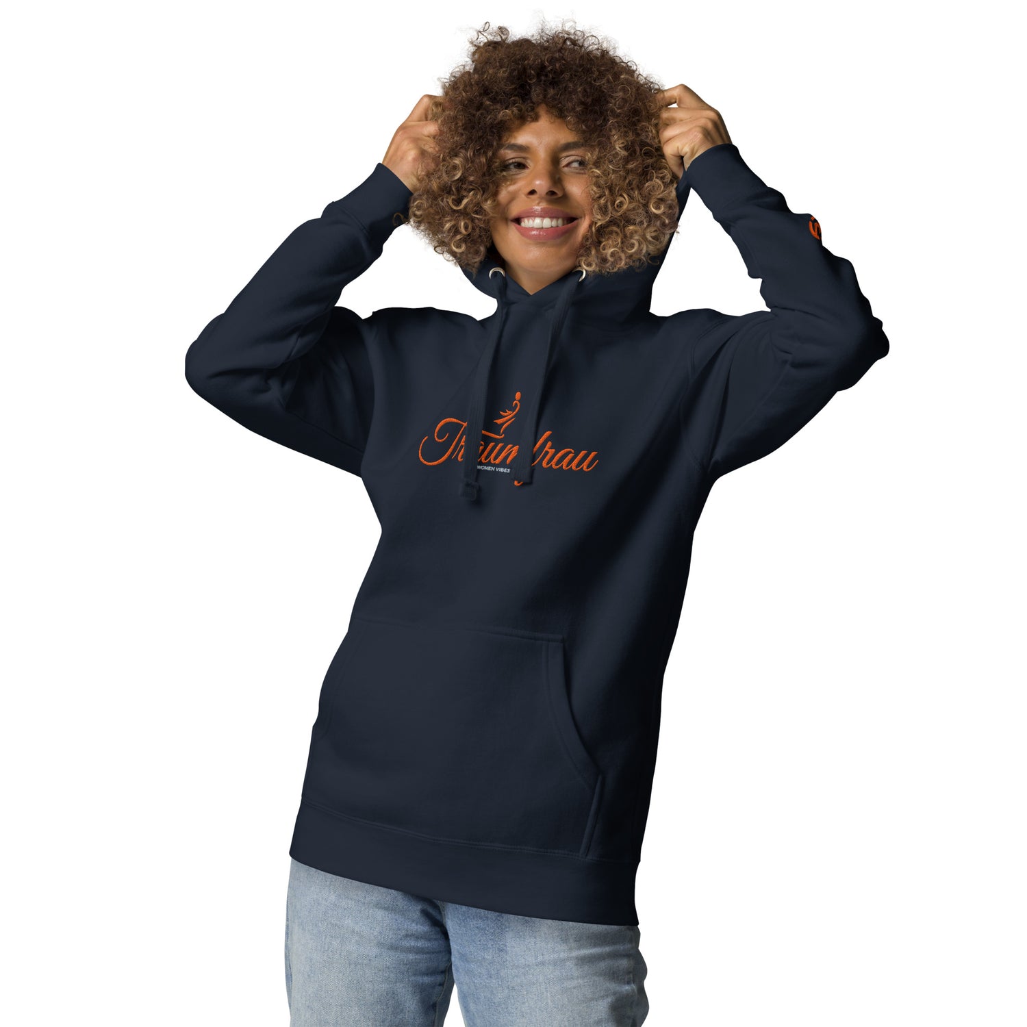 CREWILD Hoodie – TRAUMFRAU Navy/Pfirsich | Damen