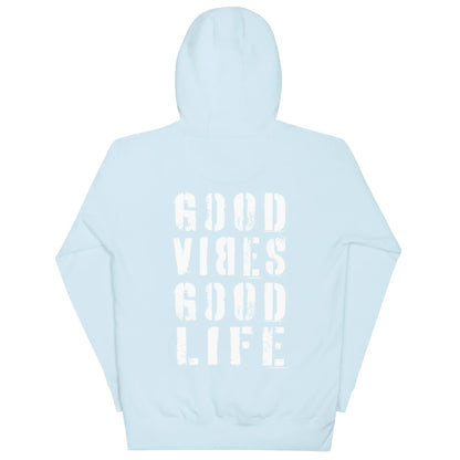 Hellblauer CREWILD Unisex Hoodie mit weißem Aufdruck &