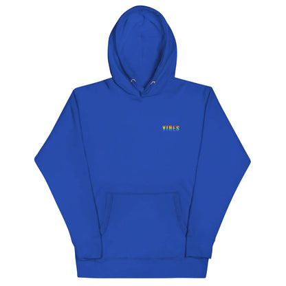 Blauer CREWILD Hoodie von Time Of Vibes mit LGBTQ-farbenem VIBES-Schriftzug