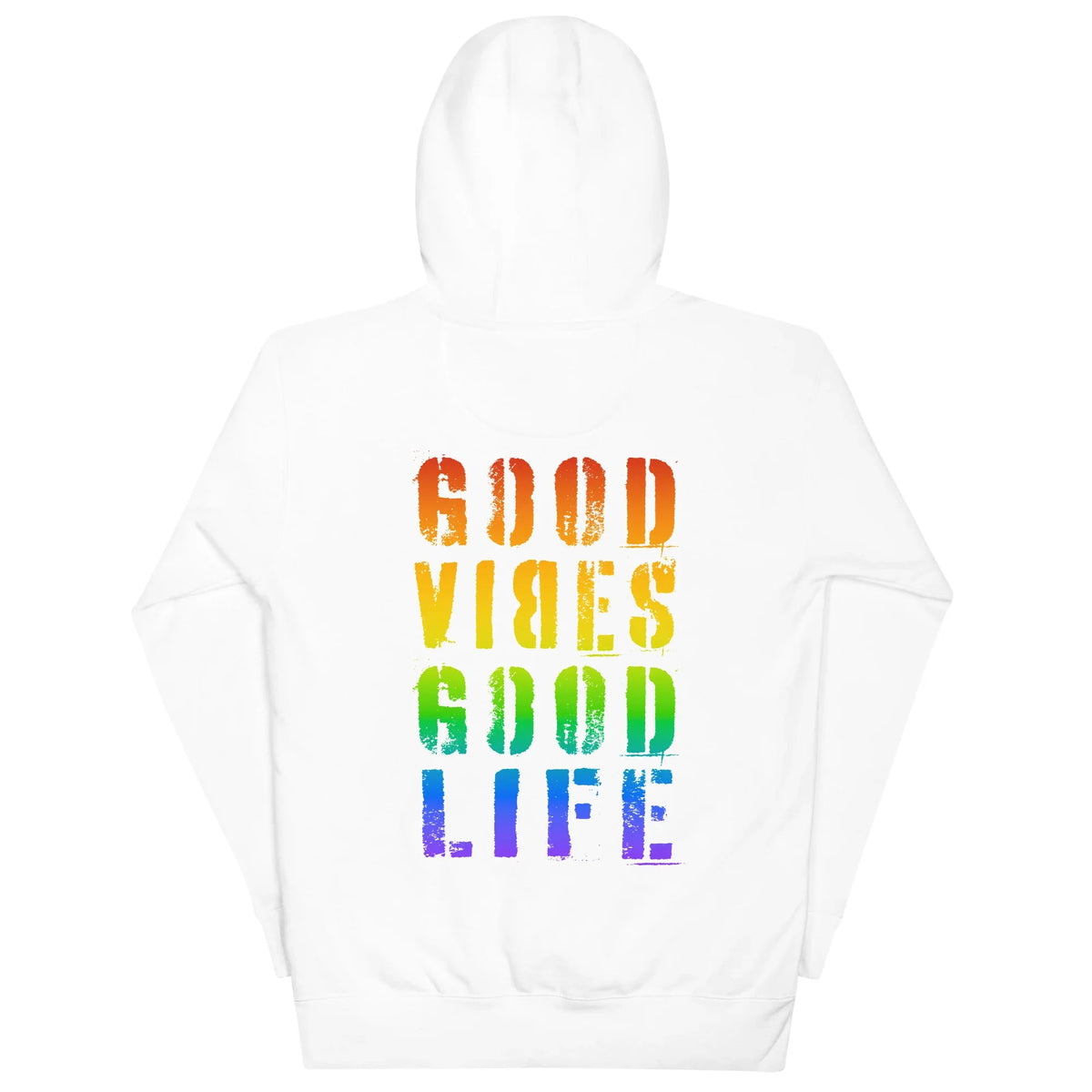 Weißer CREWILD Hoodie von Time Of Vibes mit regenbogenfarbenem &