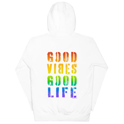 Weißer CREWILD Hoodie von Time Of Vibes mit regenbogenfarbenem &