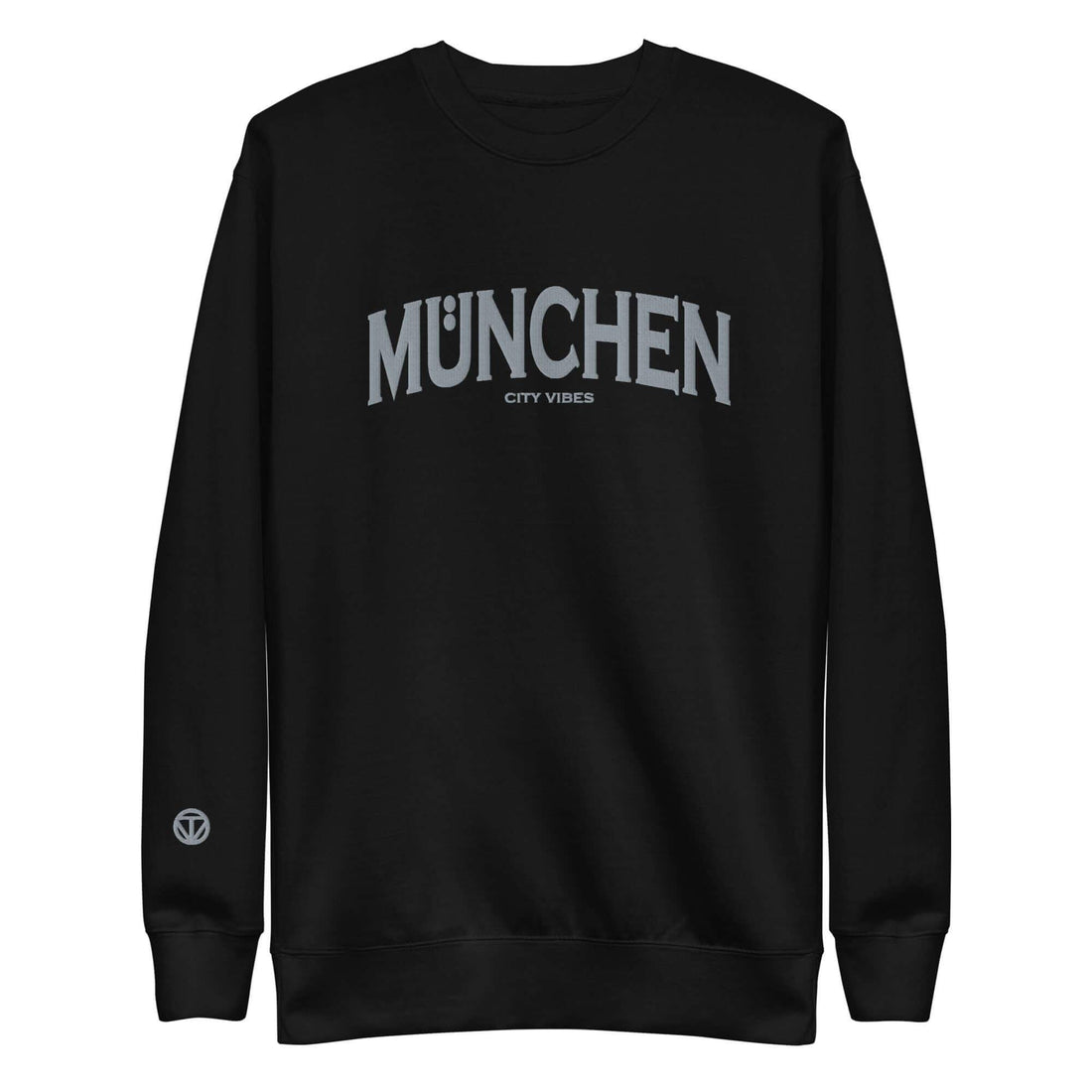 Schwarzer Unisex Sweatshirt mit München City Vibes Schriftzug, Streetwear
