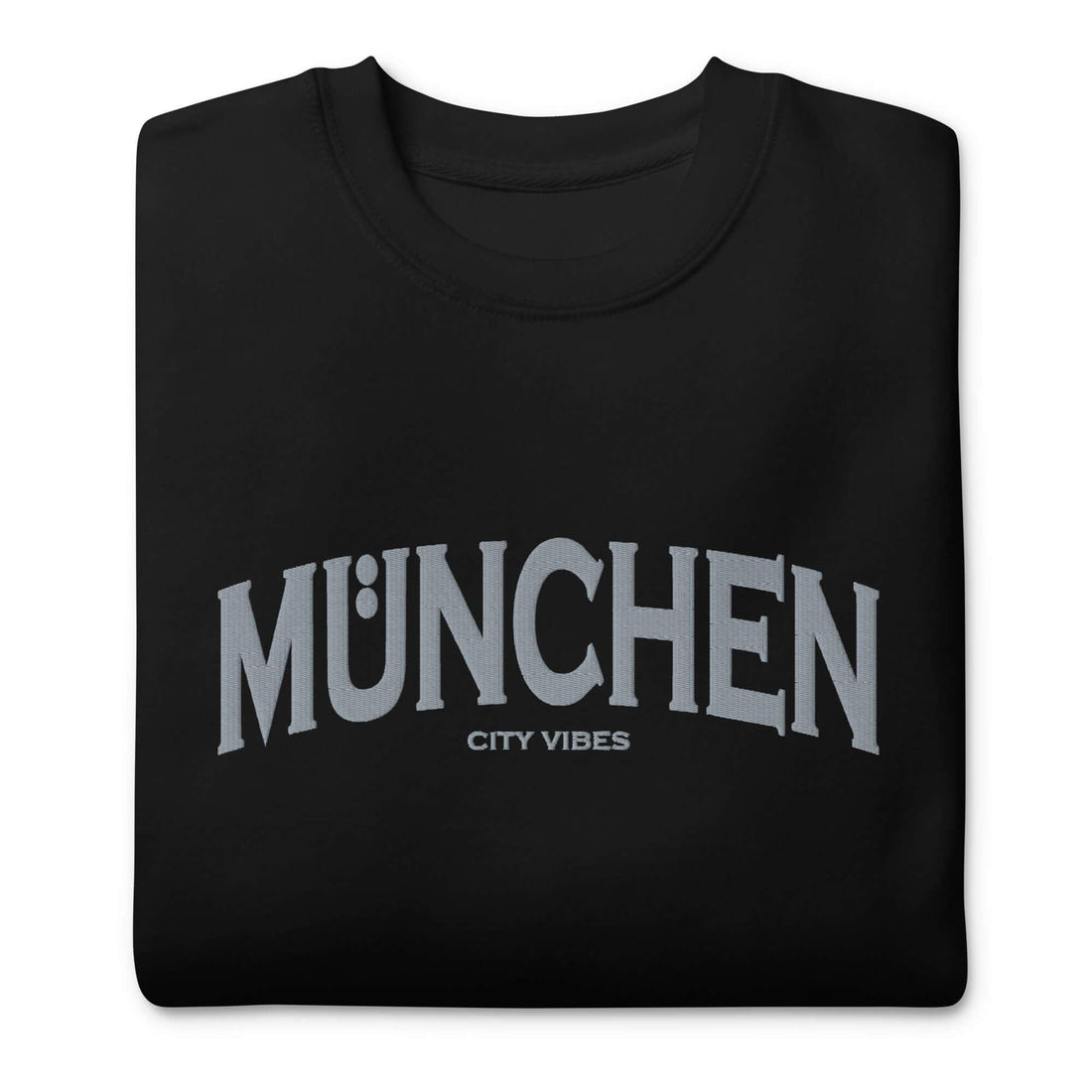 Gefalteter schwarzer Unisex-Sweatshirt mit &