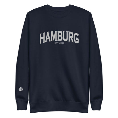 VIBES Premium Sweatshirt City | HAMBURG (Blau/Grau) * Unisex - Time Of Vibes