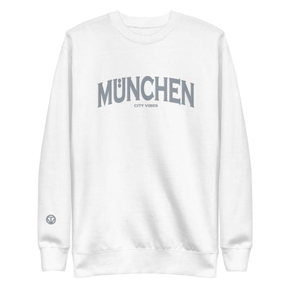 VIBES Premium Sweatshirt City | MÜNCHEN (Weiß - Grau) * Unisex - Time Of Vibes