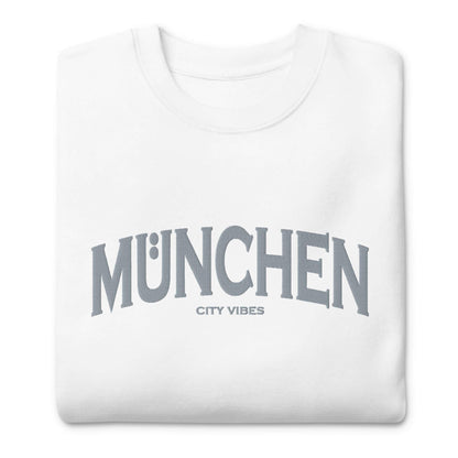 VIBES Premium Sweatshirt City | MÜNCHEN (Weiß - Grau) * Unisex - Time Of Vibes
