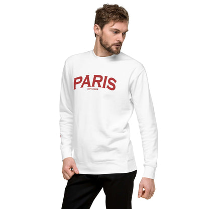 Unisex weißes Sweatshirt mit rotem &