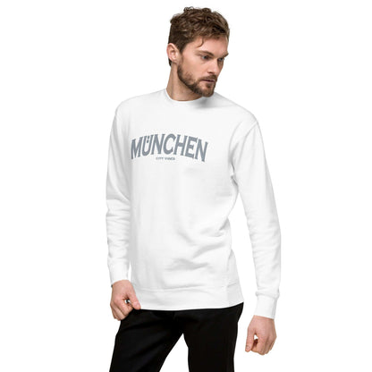 VIBES Premium Sweatshirt City | MÜNCHEN (Weiß - Grau) * Unisex - Time Of Vibes