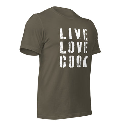 Kochschein T-Shirt | LIVE-LOVE-COOK - viele Farben * Unisex - Time Of Vibes